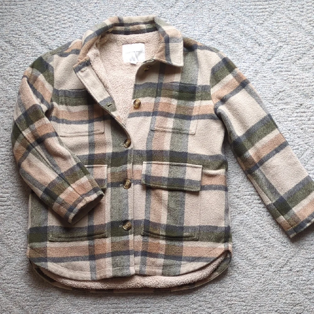 ‼️American Eagle Plaid Sherpa Jacket - Picture 1 of 5